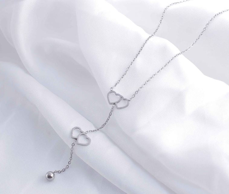 Tarohi Jewels Stainless Steel Interlinked Heart Necklace - STNK 5050