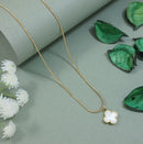 Tarohi Jewels Stainless Steel White Shell Clover Necklace - STNK 5471