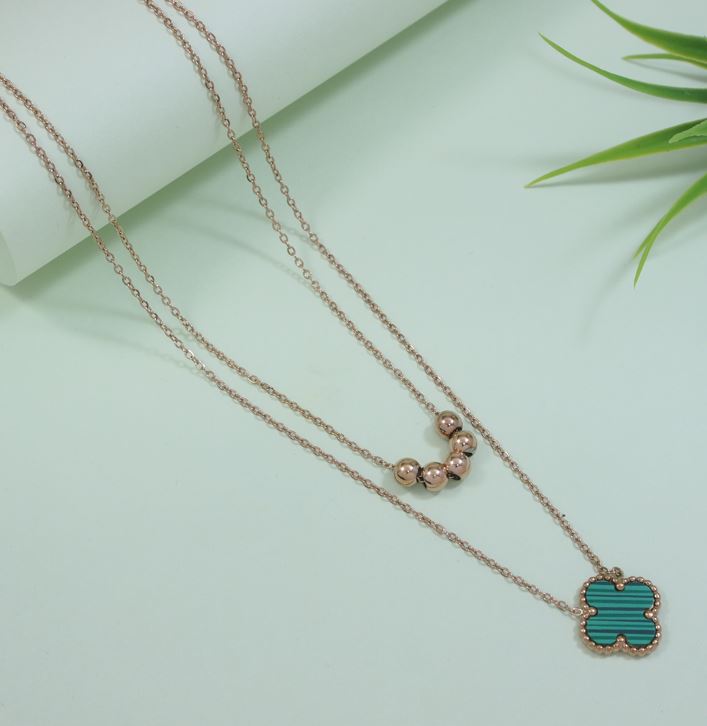 Tarohi Jewels Stainless Steel Clover Pendent Necklace - STNK 5479