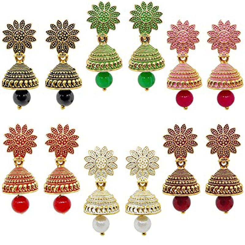 Subhag Alankar MultiColor Trendy 6 pair combo pack of mini earrings