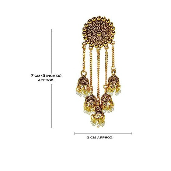 Subhag Alankar Gold Stylish & Party Wear Danglers Latest Collection 5 Layer Latkan Earrings for Girls and Women.Alloy Drops & Danglers