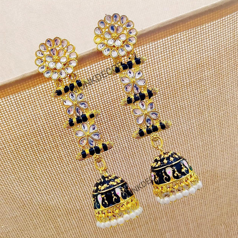 Gold black beads earrings designs with weights||Light Weight earrings -  YouTube