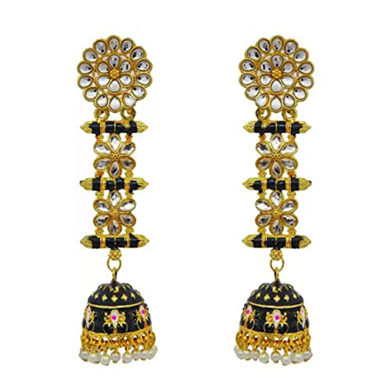 Subhag Alankar Black Trendy Latkan Style Seedhi Jhumki Earrings