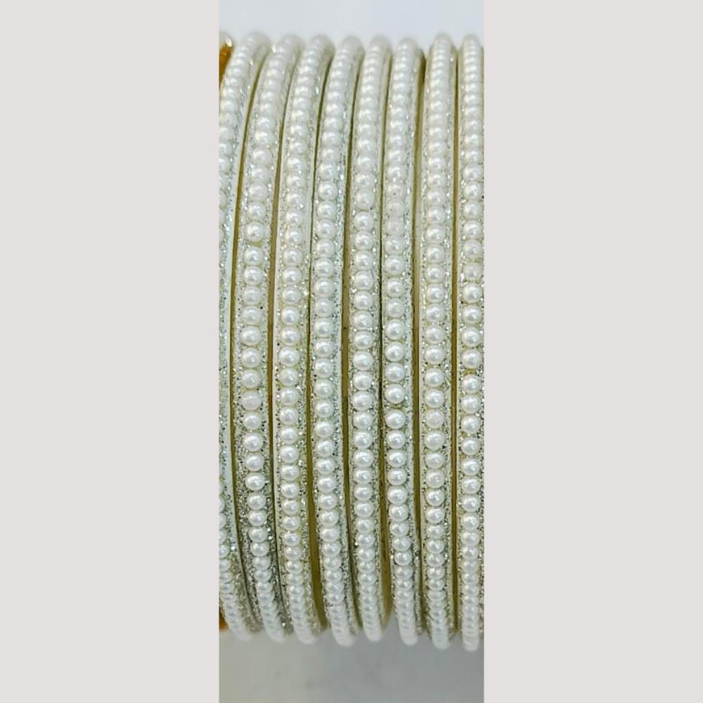 Chitra Bangles Glass Pearl Bangle Set (12 Piece In One Box)