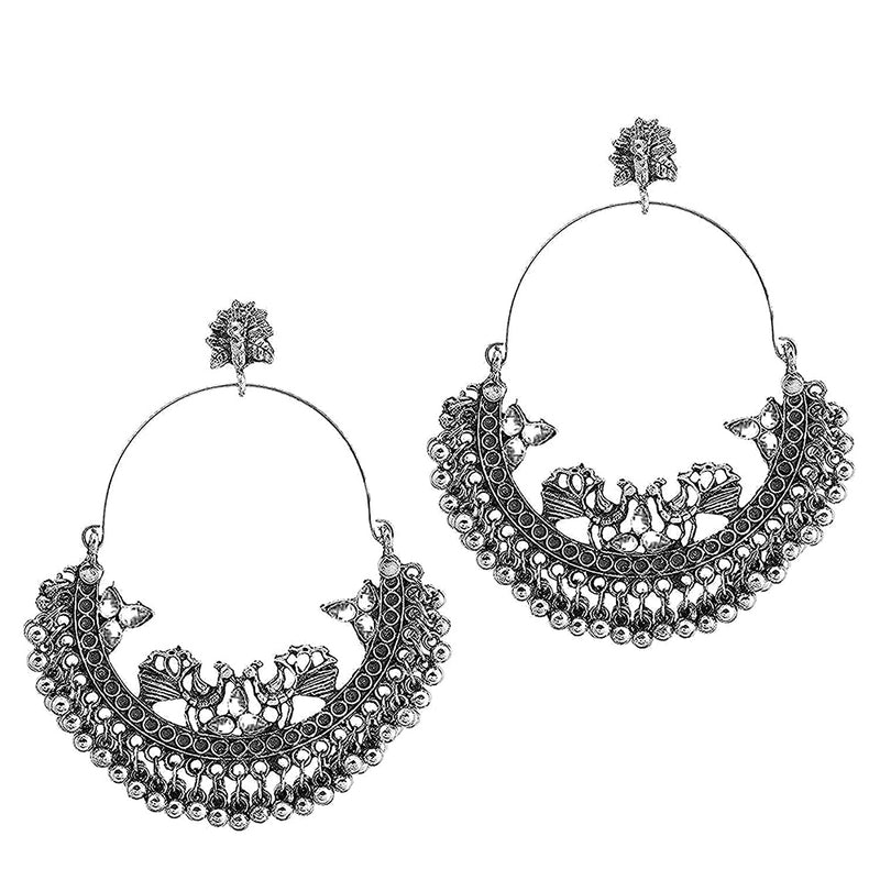 Subhag Alankar Silver Chandbali earrings in classic silver design