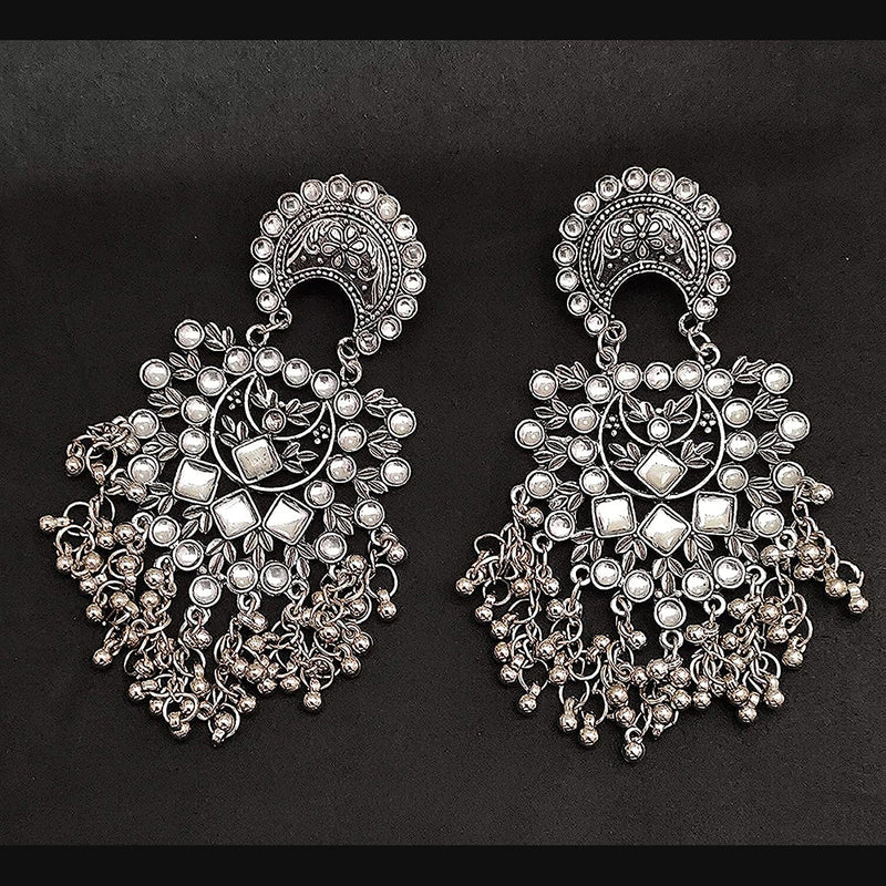 Subhag Alankar Silver Stone Crystal, Stylish Design Earring For All Occasions Alloy Drops & Danglers