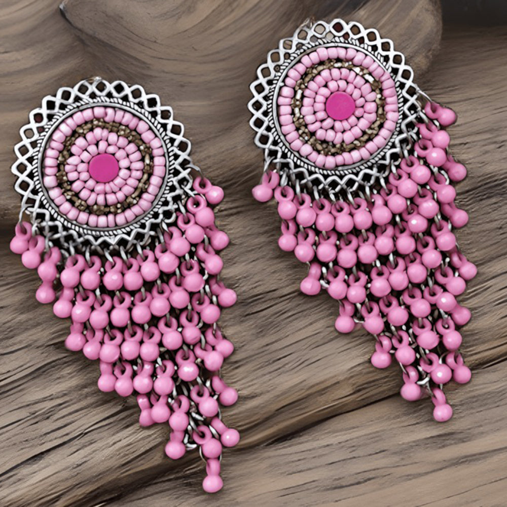 Bevy Pearls Elegant Oxidised Plated Ghungroo Dangler Earrings