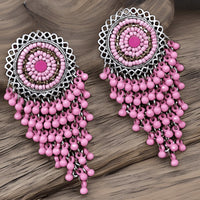 Bevy Pearls Elegant Oxidised Plated Ghungroo Dangler Earrings