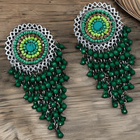 Bevy Pearls Elegant Oxidised Plated Ghungroo Dangler Earrings