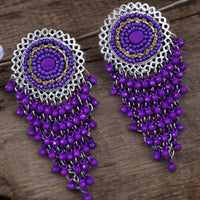 Bevy Pearls Elegant Oxidised Plated Ghungroo Dangler Earrings