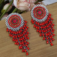 Bevy Pearls Elegant Oxidised Plated Ghungroo Dangler Earrings