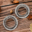 Bevy Pearls Boho Oxidised Plated Statement Stud Earrings