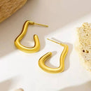 Bevy Pearls Modern Wave Design Hoop Earrings