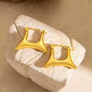 Bevy Pearls Modern Wave Design Hoop Earrings