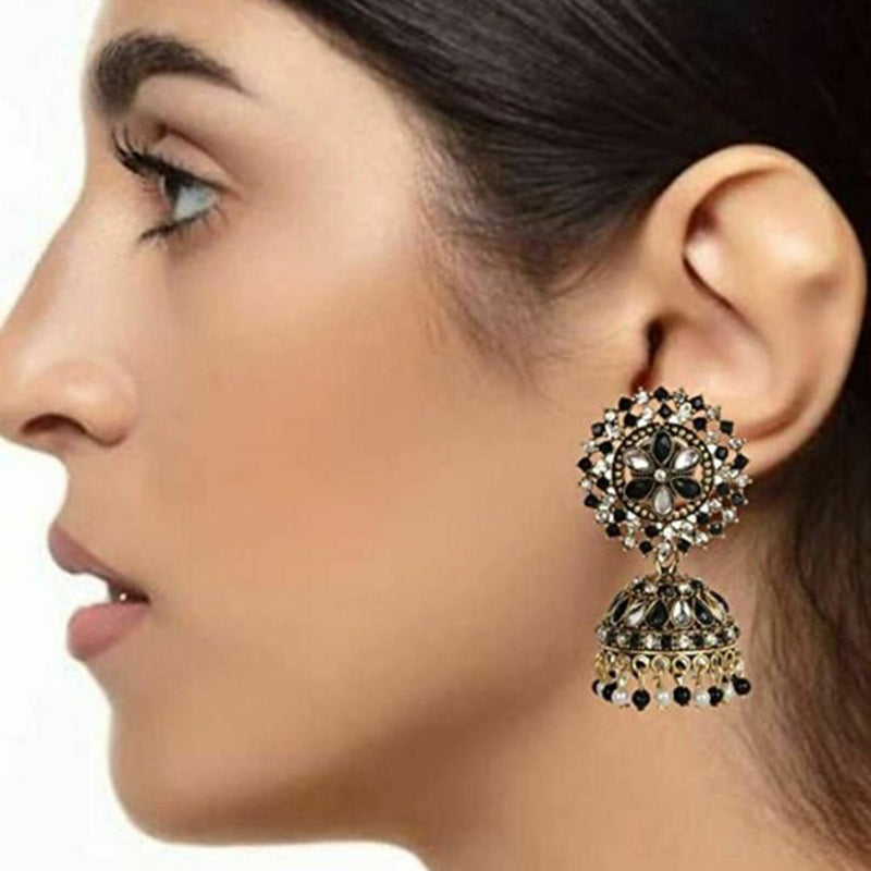 Subhag Alankar White & Black Attractive Kundan earrings For Girls and Women