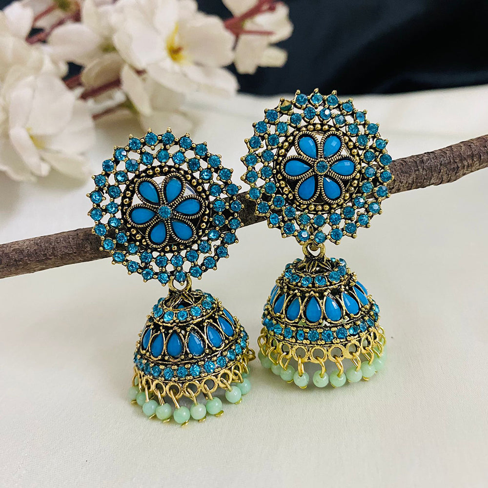 Subhag Alankar Light Blue Attractive Kundan earrings For Girls and Wom