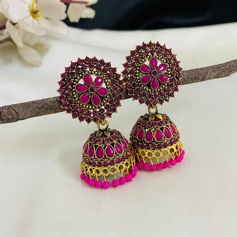 Subhag Alankar Pink Attractive Kundan earrings For Girls and Women