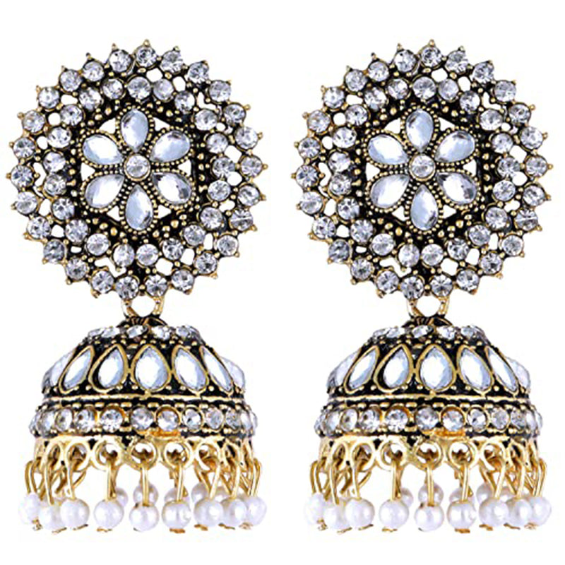 Subhag Alankar White Attractive Kundan earrings For Girls and Women