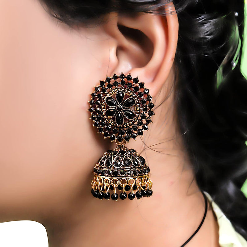 Subhag Alankar Black Attractive Kundan earrings For Girls and Women