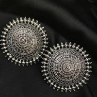 Bevy Pearls Vintage Style Oxidised Sun Motif Stud Earrings