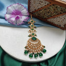 Arham Gold Plated Polki Kundan And Pearl Beads Maangtikka