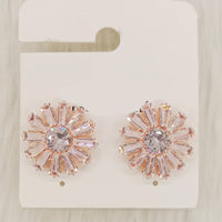 Dhwani Silver Plated Trendy Sparkle American Diamond Stud Earrings 