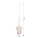 Etnico Gold Plated Traditional Kundan & Pearl Maang Tikka For Women (T2167Pu)