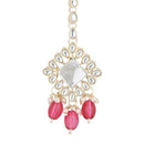 Etnico Gold Plated Traditional Kundan & Pearl Maang Tikka For Women (T2167Q)