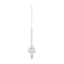 Etnico Gold Plated Traditional Kundan & Pearl Maang Tikka For Women (T2168Pu)