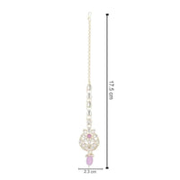 Etnico Gold Plated Traditional Kundan & Pearl Maang Tikka For Women (T2168Pu)