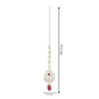 Etnico Gold Plated Traditional Kundan & Pearl Maang Tikka For Women (T2168Q)