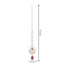 Etnico Gold Plated Traditional Kundan & Pearl Maang Tikka For Women (T2168Wi)