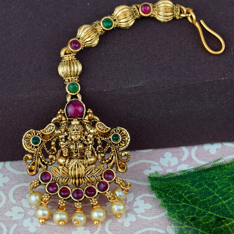 Diksha Collection Gold Plated Temple Mangtikka