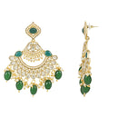 Etnico Gold Plated Traditional Kundan & Pearl Chandbali Earrings with Maang Tikka Set for Women/Girls (TE3024G)