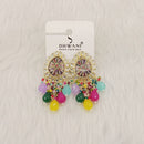 Dhwani Royal Austrian Stone Beads And Pearl Statement Dangler Earrings