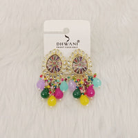 Dhwani Royal Austrian Stone Beads And Pearl Statement Dangler Earrings