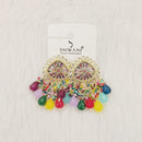 Dhwani Royal Austrian Stone Beads And Pearl Statement Dangler Earrings