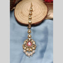 Arham Gold Plated Polki Kundan And Pearl Beads Maangtikka