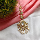 Arham Gold Plated Polki Kundan And Pearl Beads Maangtikka