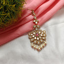 Arham Gold Plated Polki Kundan And Pearl Beads Maangtikka 