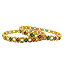 Choice Gold Plated Pota Stone Bangles Set