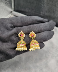 LAFZ Heritage Emerald Temple Jhumkas