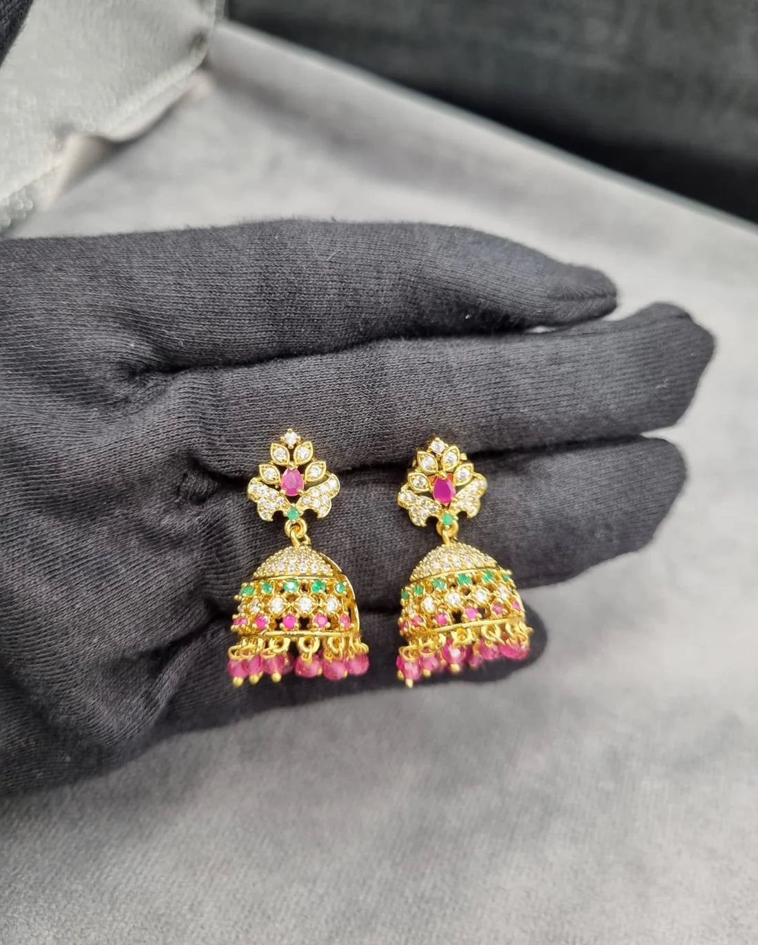 LAFZ Ethnic Indian Temple Jhumka Earrings