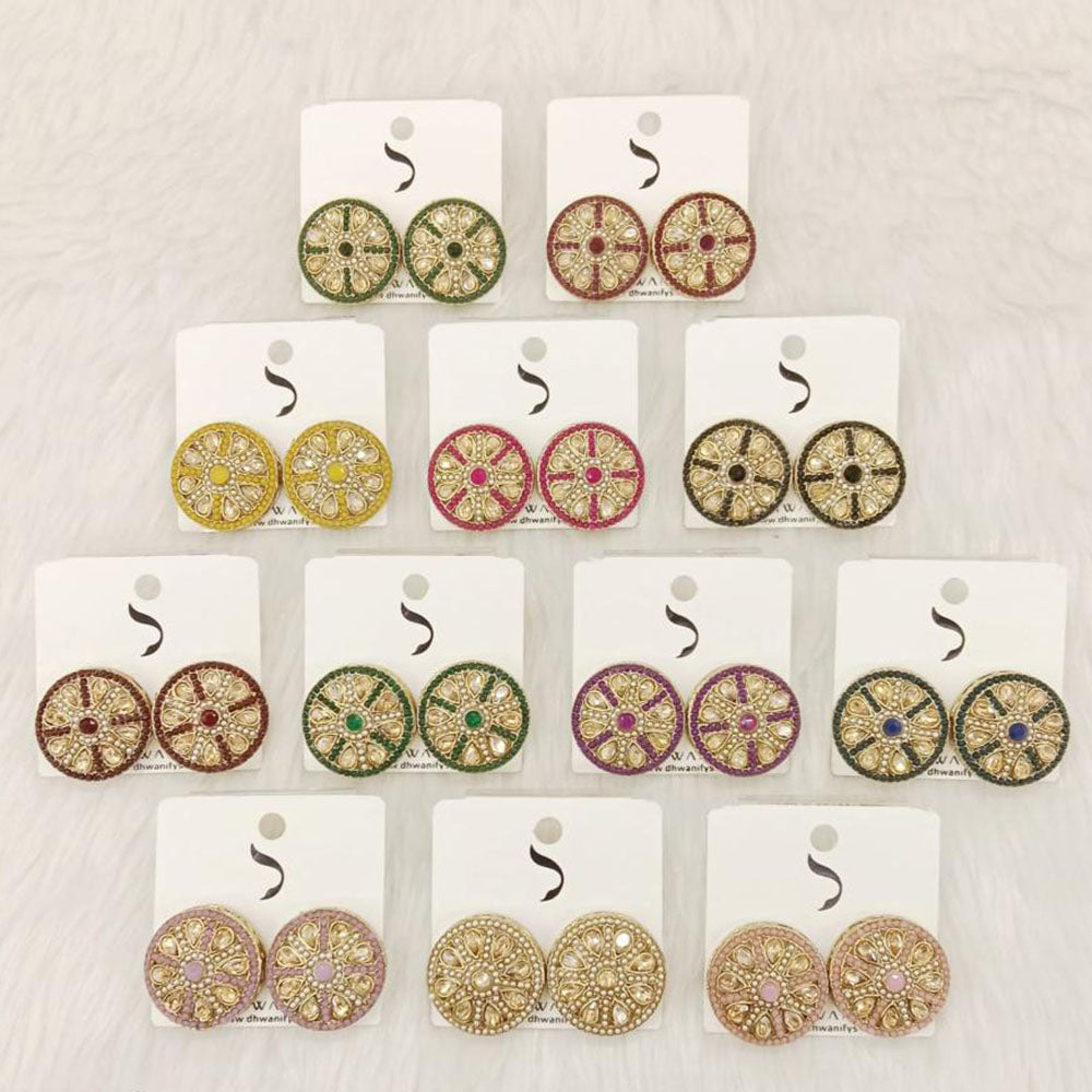 Dhwani Gold Plated Crystal And Pearl Studs Earrings