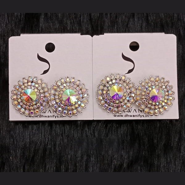 Dhwani Silver Plated Austrian Stone Studs Earrings