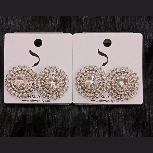 Dhwani Silver Plated Austrian Stone Studs Earrings