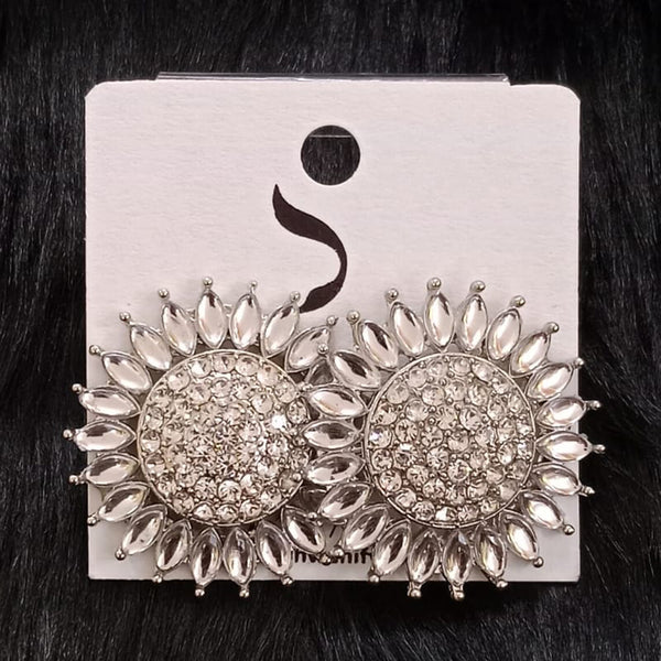 Dhwani Silver Plated Austrian Stone Studs Earrings