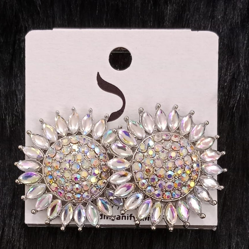 Dhwani Silver Plated Austrian Stone Studs Earrings