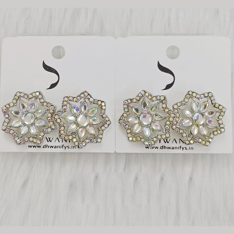 Dhwani Silver Plated Austrian Stone Studs Earrings