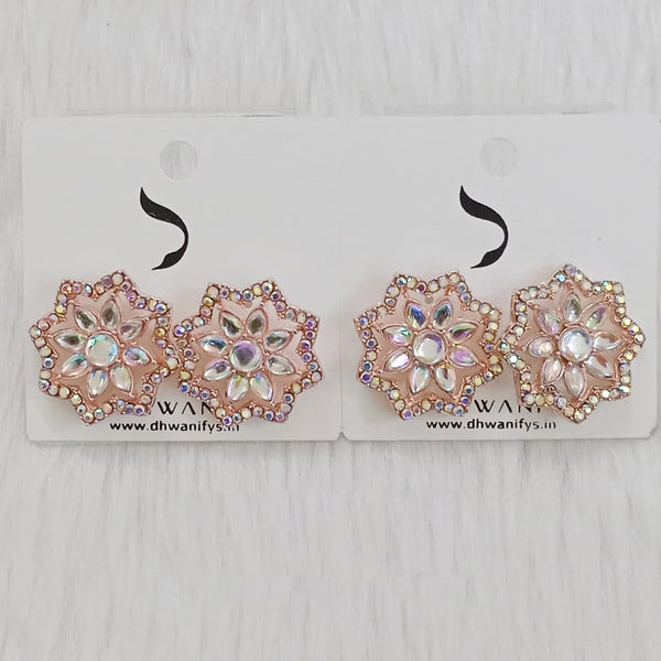 Dhwani Rose Gold Plated Austrian Stone Studs Earrings